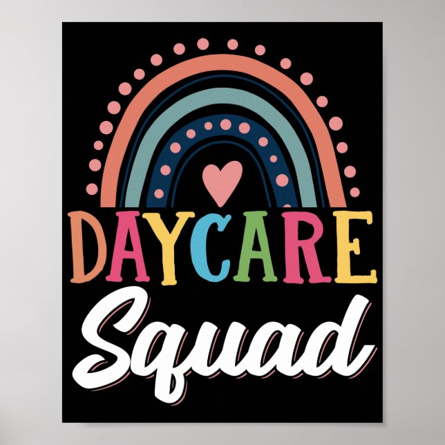 Poster Garderie de garderie Squad Toddler Arc-en-ciel (Devant)