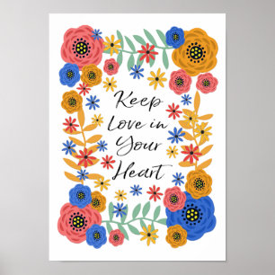 Poster Gardez l'amour dans votre coeur