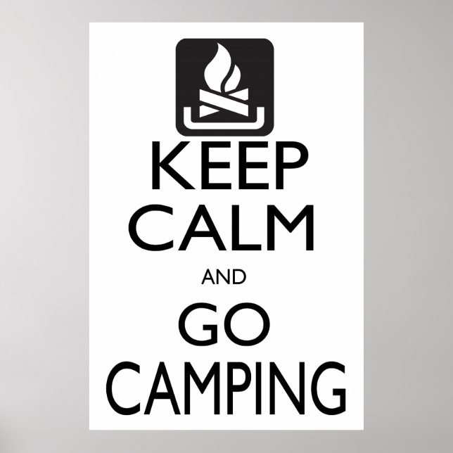 Poster Gardez le calme et allez en camping (Devant)