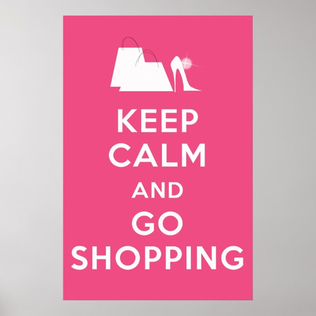 Poster Gardez le calme et allez faire les magasins - Cand (Devant)