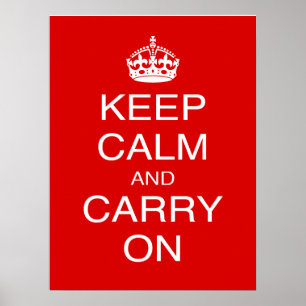 Poster Gardez le calme et continuez sur des estampes brit