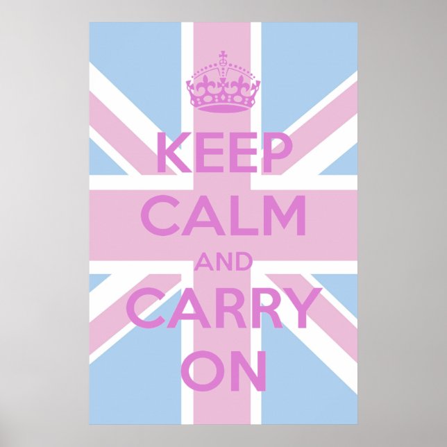 Poster Gardez le calme et continuez sur les Union Jack ro (Devant)