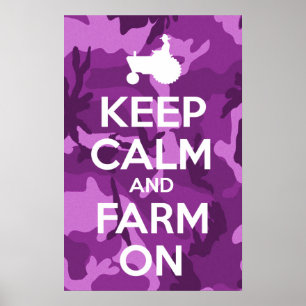 Poster Gardez le calme et cultivez sur le camouflage