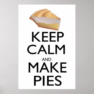 Poster Gardez le calme et faites des tartes