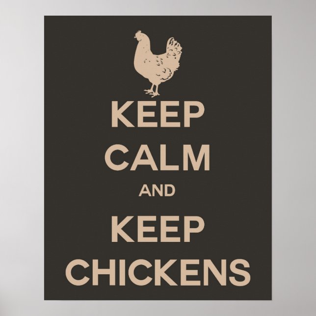 Poster Gardez le calme et gardez les poulets (Devant)