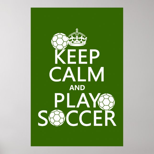 Poster Gardez le calme et jouer au football (n'importe qu (Devant)