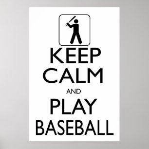 Poster Gardez le calme et jouez au baseball