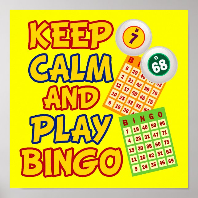 Poster Gardez le calme et jouez au Bingo (Devant)