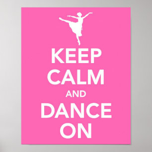 Poster Gardez le calme et la danse sur papier