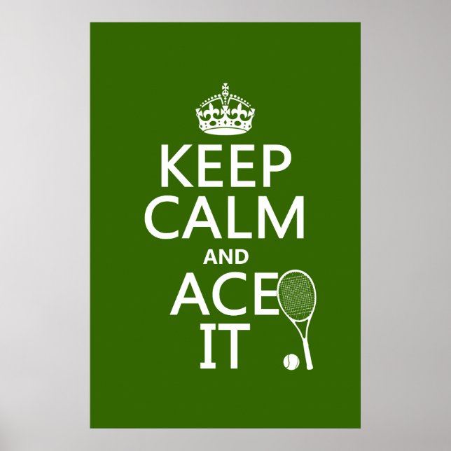 Poster Gardez le calme et l'ace (tennis) (en toute couleu (Devant)