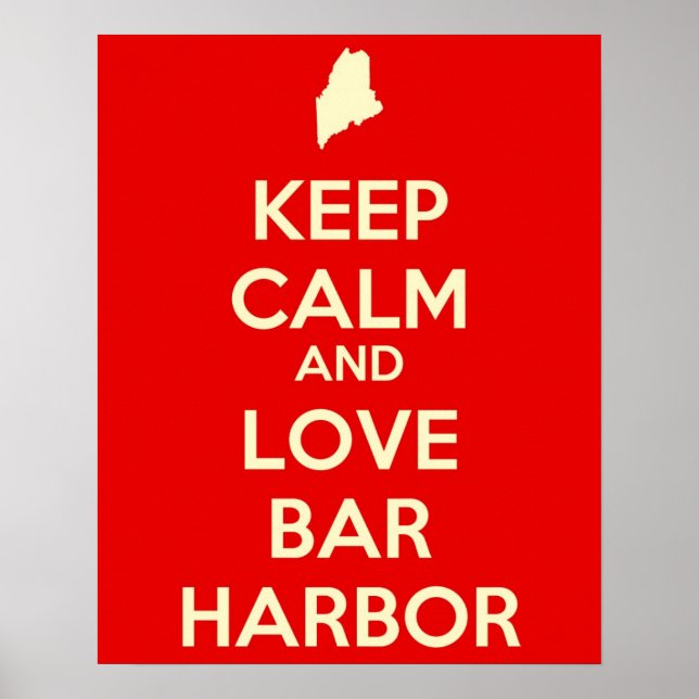 Poster Gardez le calme et l'amour Bar Harbour (Devant)