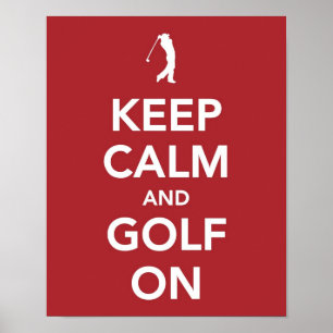 Poster Gardez le calme et le golf sur la copie