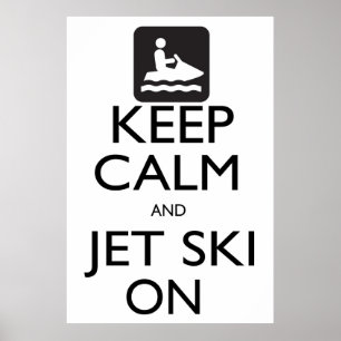 Poster Gardez le calme et le Jet Ski