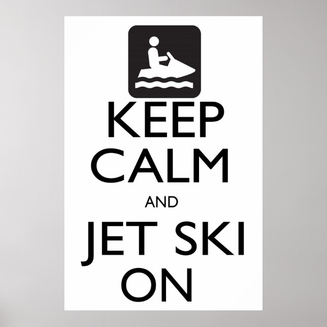 Poster Gardez le calme et le Jet Ski (Devant)