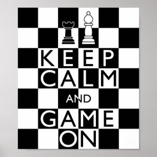 Poster GARDEZ LE CALME ET LE JEU SUR - Échecs