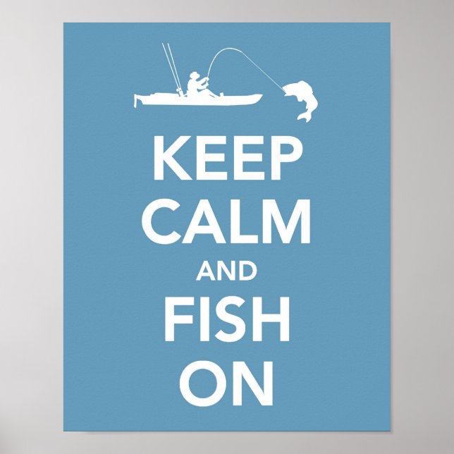 Poster Gardez le calme et le poisson allumé (Devant)