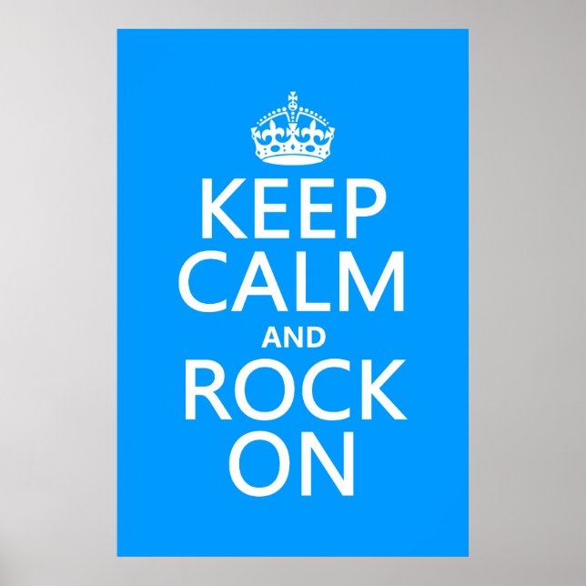 Poster Gardez le calme et le rock allumé (n'importe quell (Devant)