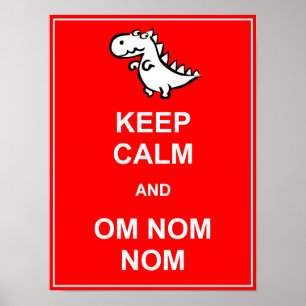 Poster Gardez le calme et le signe d'affiche de dinosaure