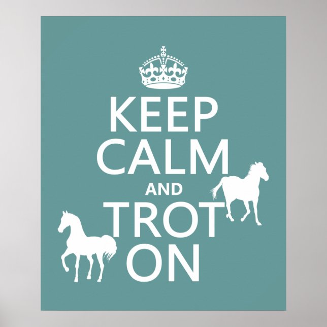Poster Gardez le calme et le trot allumé - Chevaux - Tout (Devant)