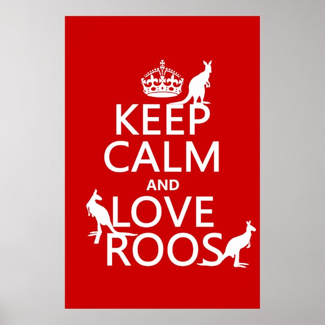 Poster Gardez le calme et les chambres d'amour (Kangaroos (Devant)