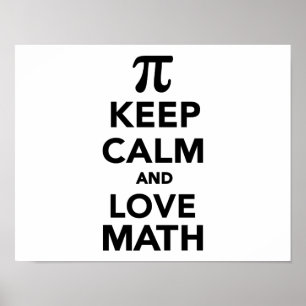 Poster Gardez le calme et les maths pi d'amour
