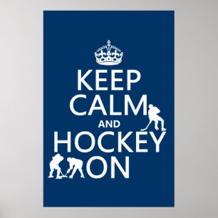 Poster Gardez le calme et l'hockey sur (dans toute