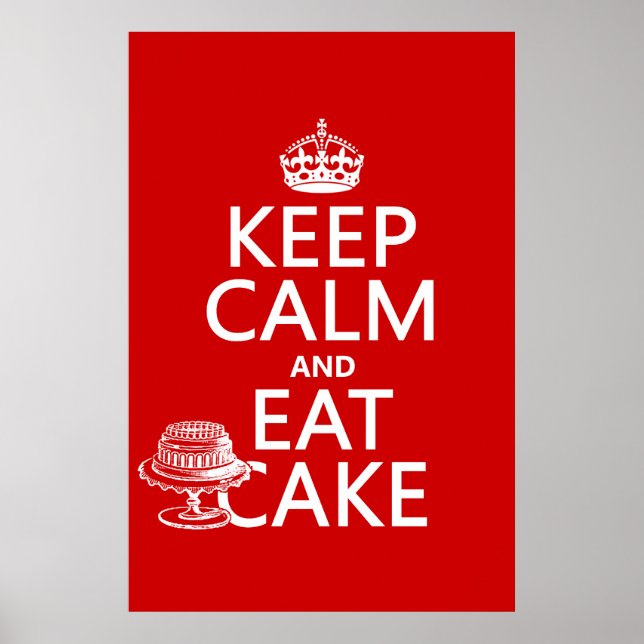 Poster Gardez le calme et mangez du gâteau (Devant)