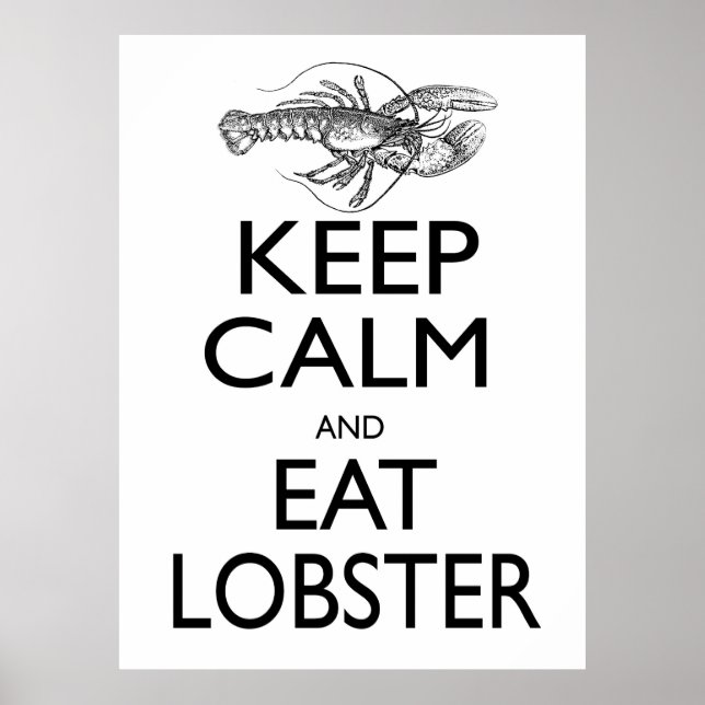 Poster Gardez le calme et mangez le homard (Devant)