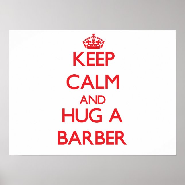 Poster Gardez le calme et serrez un coiffeur (Devant)