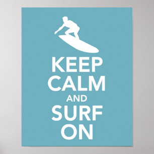 Poster Gardez le calme et surfez sur la copie/affiche