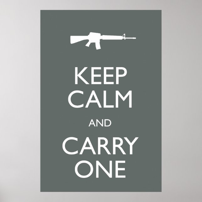 Poster Gardez le calme et transportez-en un (Devant)