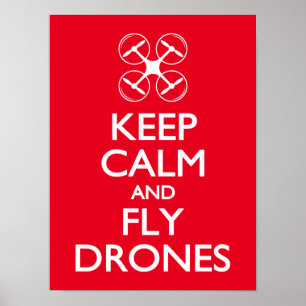 Poster Gardez le calme et volez des drones