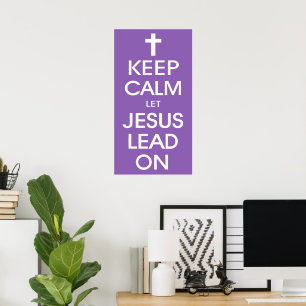 Poster Gardez Le Calme Laissez Jésus Diriger - Religieux