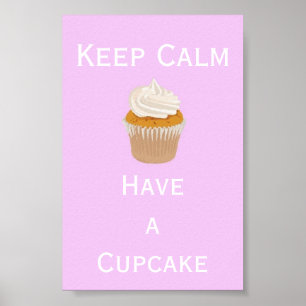 Poster Gardez le calme pour avoir un petit gâteau