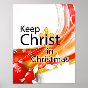 Poster Gardez le Christ à Noël, Swirl