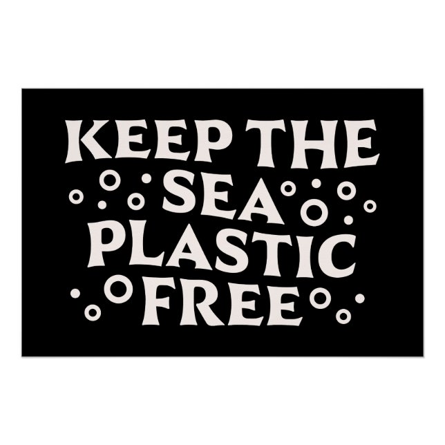 Poster Gardez le plastique de la mer libre (Devant)