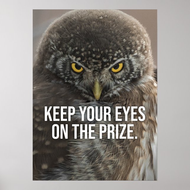 Poster Gardez Les Yeux Sur Le Prix - Motivation Animale (Devant)