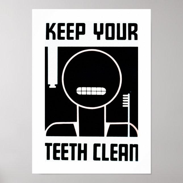 Poster Gardez vos dents propres (Devant)