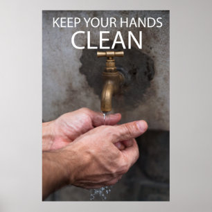 Poster Gardez vos mains propres