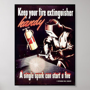 Poster Gardez votre extincteur à portée de main