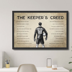 Poster Gardien de but de football Crédence Monogramme Par