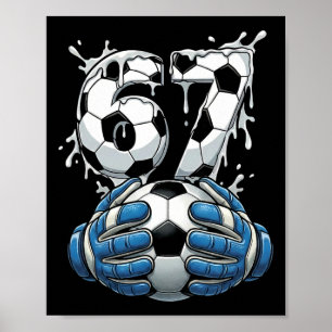 Poster Gardien de but de soccer pour garçons Drip Number