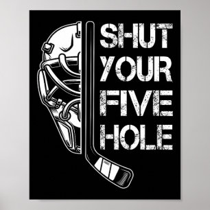 Poster Gardien de but Fermez Votre Cinq Trou Rétro Hockey