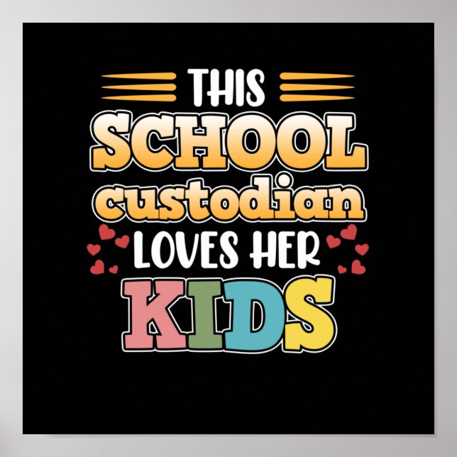 Poster Gardien de l'école Aime les enfants Gardien de l'é (Devant)