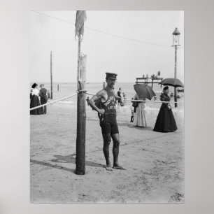 Poster Gardien de plage de Brighton Beach, 1906. Photo vi