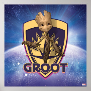 Poster Gardiens de la Galaxie   Baby Groot Crest
