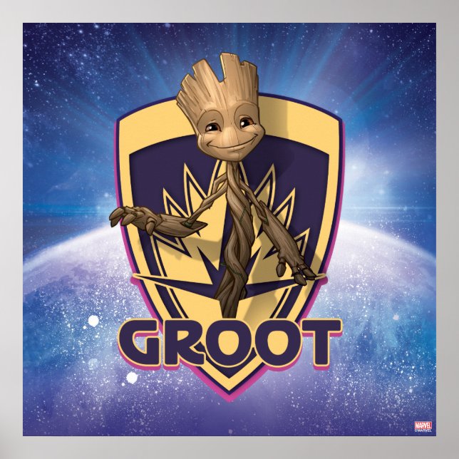 Poster Gardiens de la Galaxie | Baby Groot Crest (Devant)