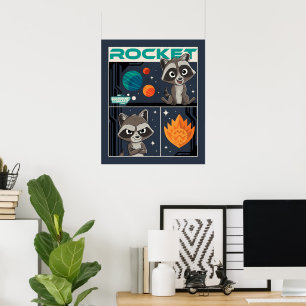 Poster Gardiens de la Galaxie Bébé Rocket Dessin Animé