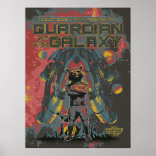Poster Gardiens de la Galaxie Citation de Rocket "Gardien