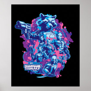 Poster Gardiens de la Galaxie Graphique d'équipe stylisé